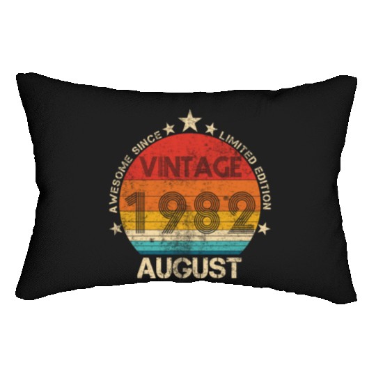 40th Birthday Gifts Awesome Since August 1982 40 Lumbar Pillows