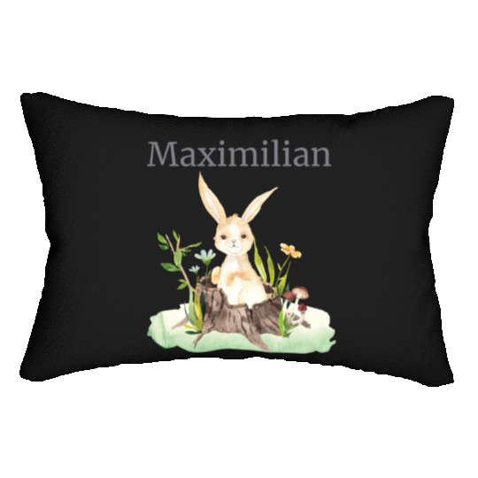 Waldtier Reh Hase Hedgehog Flowers Name Maximilian Lumbar Pillows