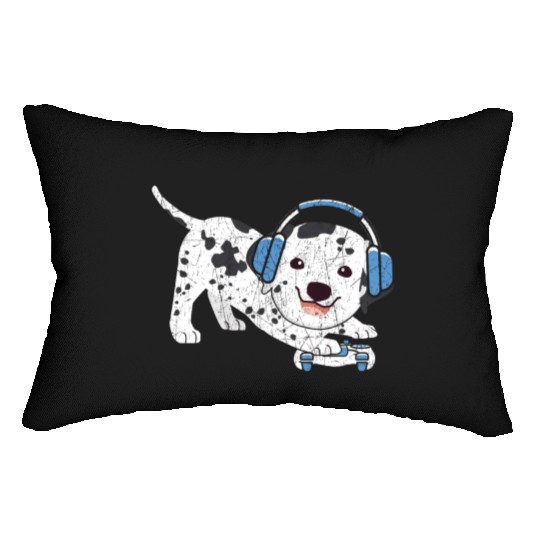 Video Game Player Paw Puppy Breeder Dalmatian Dog Lumbar Pillows