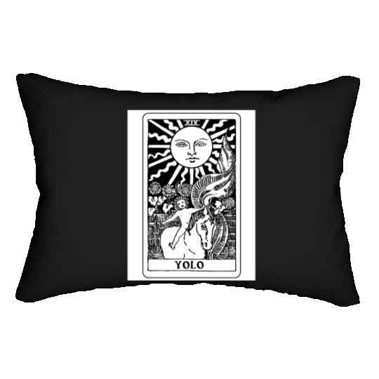 You Only Live Once Sun Tarot Card Parody Lumbar Pillows