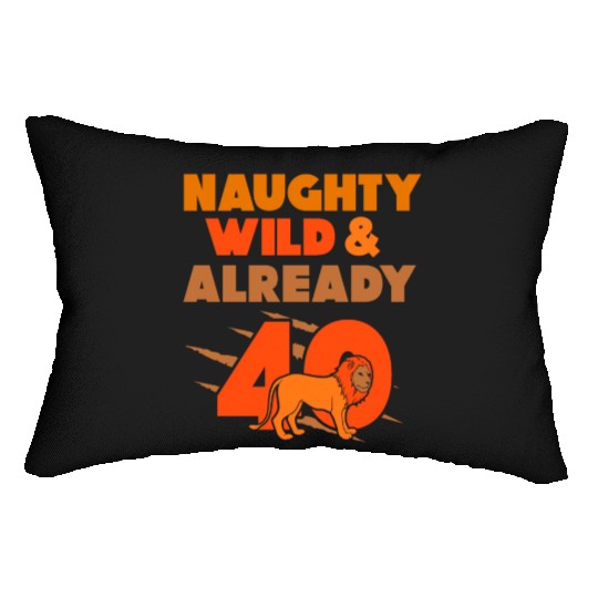 Gift 40 years birthday Men lion Lumbar Pillows