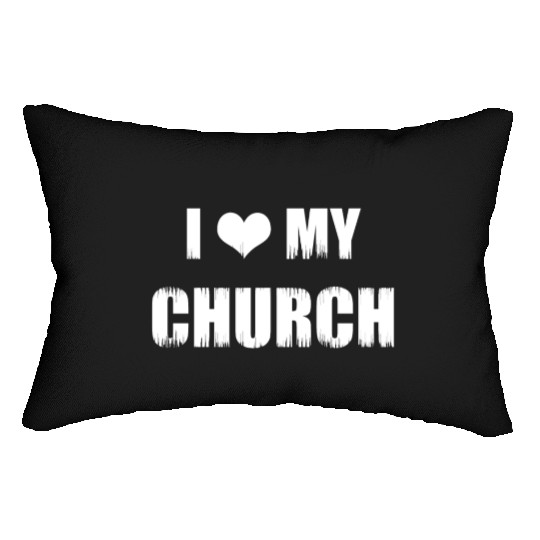 Christianity Gifts I Love My Church Christian Lumbar Pillows