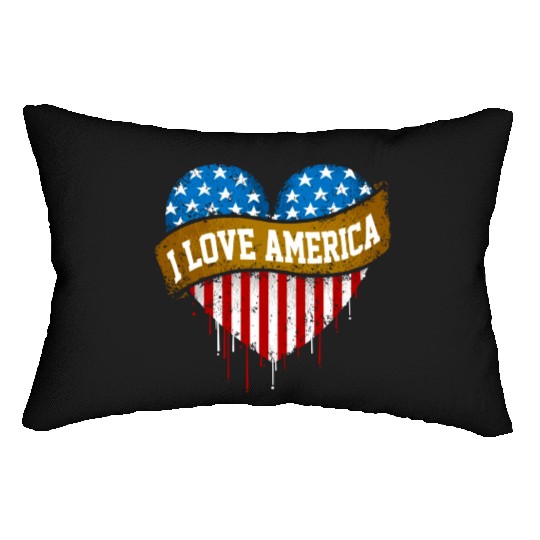 I Love America Lumbar Pillows