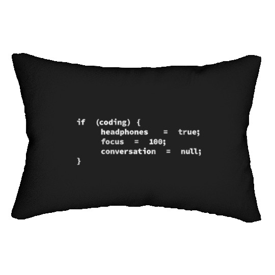 Coding Headphones, Coder, Programmer Lumbar Pillows
