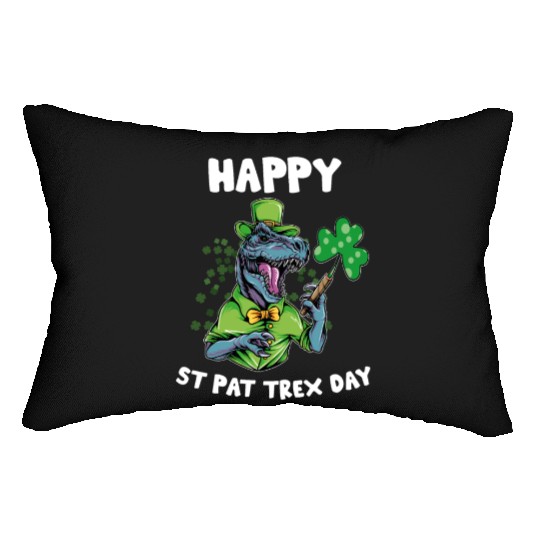 Happy St Pat Trex Day Dino St Patricks Day Toddler Lumbar Pillows