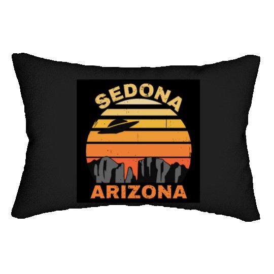 Sedona Arizonna Retro Sunset and UFO Lumbar Pillows