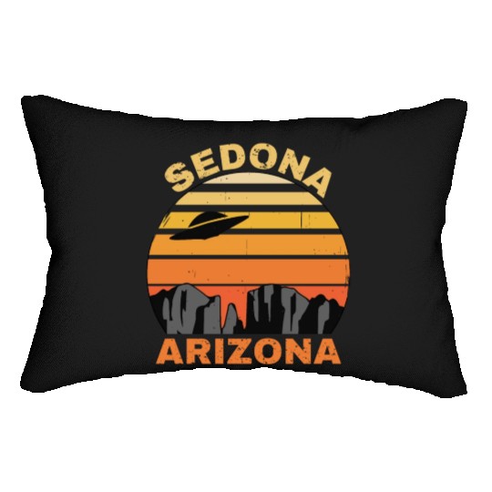 Sedona Arizonna Retro Sunset and UFO Lumbar Pillows