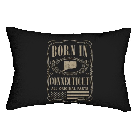 Vintage America US States Born Connecticut Lumbar Pillows