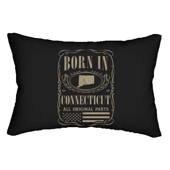 Vintage America US States Born Connecticut Lumbar Pillows