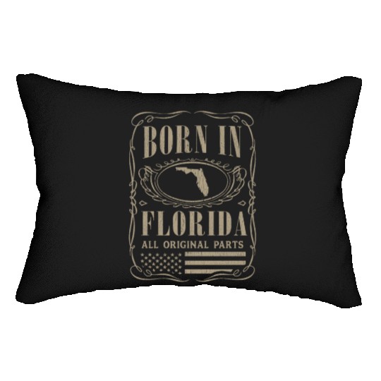 Vintage America US States Born Florida Lumbar Pillows