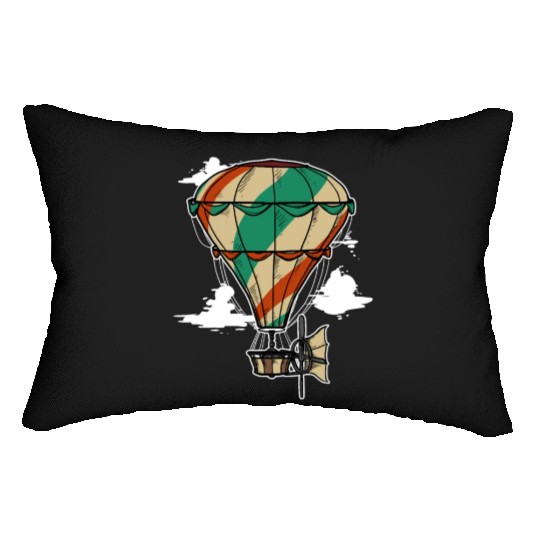 Vintage Hot Air Balloon Balloonist Lumbar Pillows