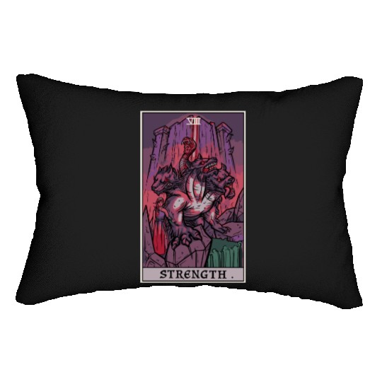Strength Tarot Card Halloween Cerberus Greek Mytho Lumbar Pillows
