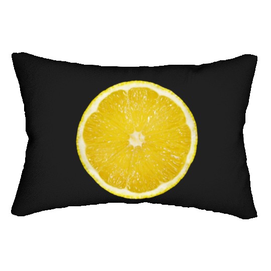 Radiate Positive Lemon Slice. Juicy Slice Lemon Lumbar Pillows
