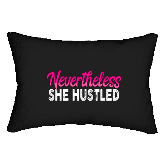 Nevertheless She Hustled Women Weightlifting Gym W Lumbar Pillows