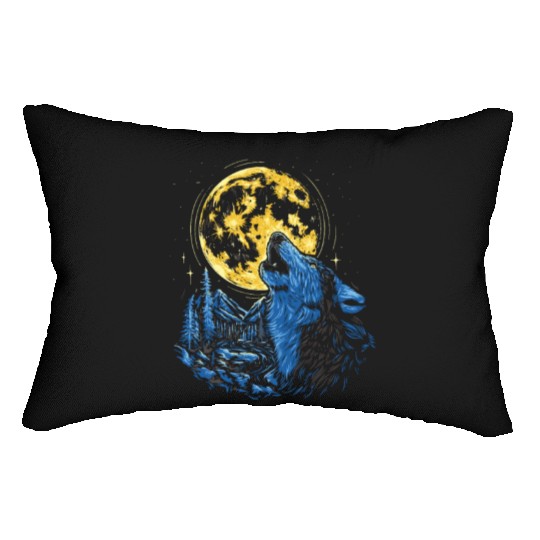 Wolf Moon Forest Wolves Nature Nature Liever Full Lumbar Pillows