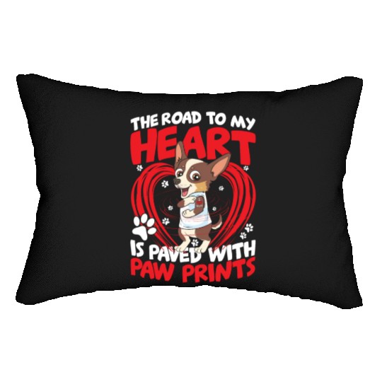 The Road To My Heart Is Paved with Paw Prints Lumbar Pillows