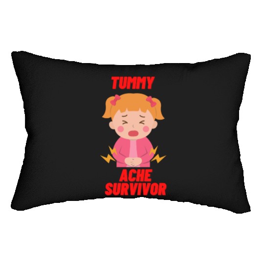 Tummy Ache Survivor Funny Back To School Lumbar Pillows