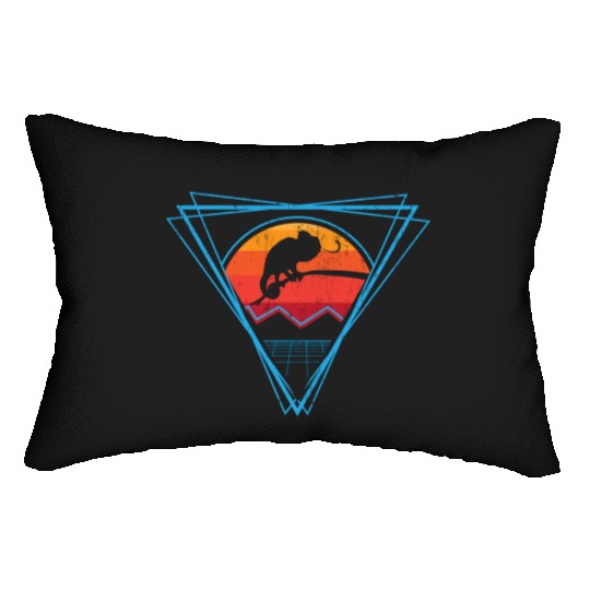 Retro Chameleon For Chameleon Lover Lumbar Pillows