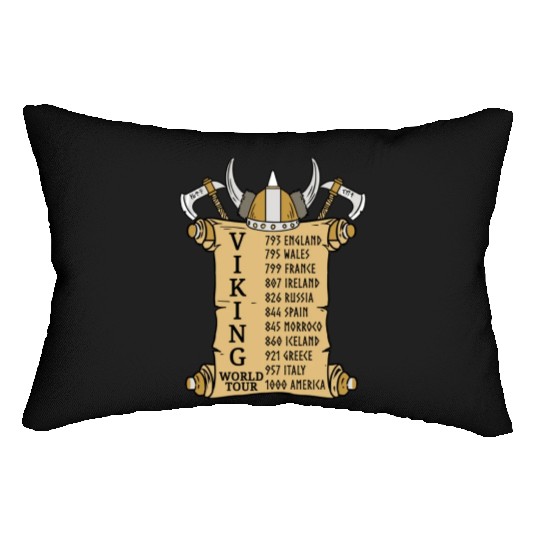 Viking World Tour For Vikings Lover Lumbar Pillows