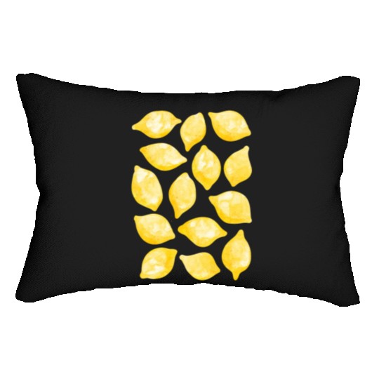 Lemon Watercolor Lumbar Pillows