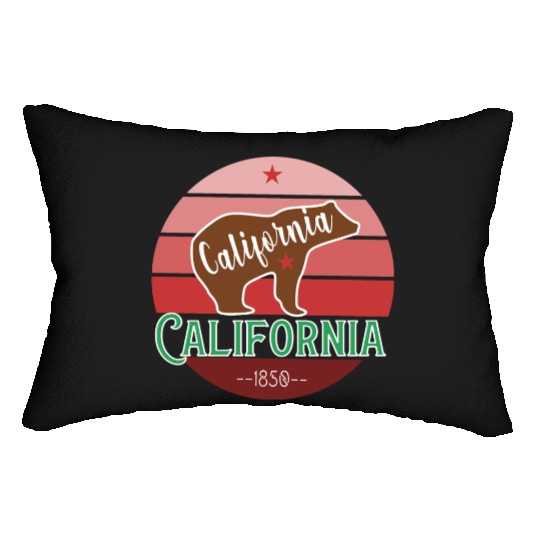 California Bear Flag Lumbar Pillows