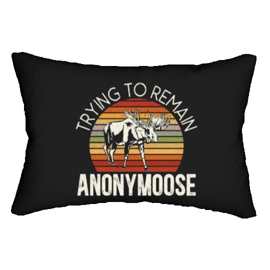 Trying To Remain Anonymoose Animal Alces Elk Moose Lumbar Pillows
