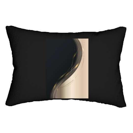 Luxury Elegant Black Gold Wave Lumbar Pillows