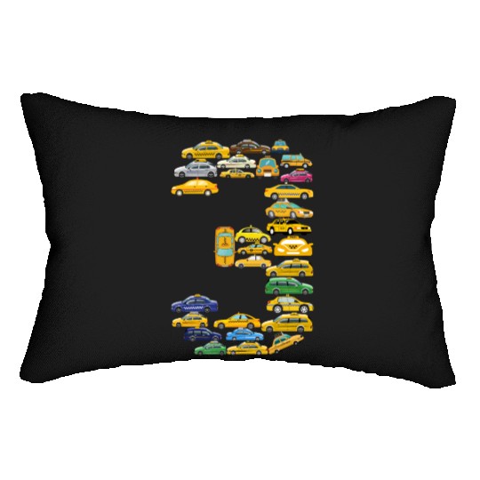 3rd Birthday Gift Taxi Car Boys Kids 3 Year Old Lumbar Pillows