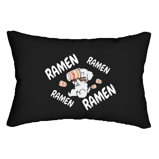 Great Pyrenees Instant Ramen Noodles Lumbar Pillows