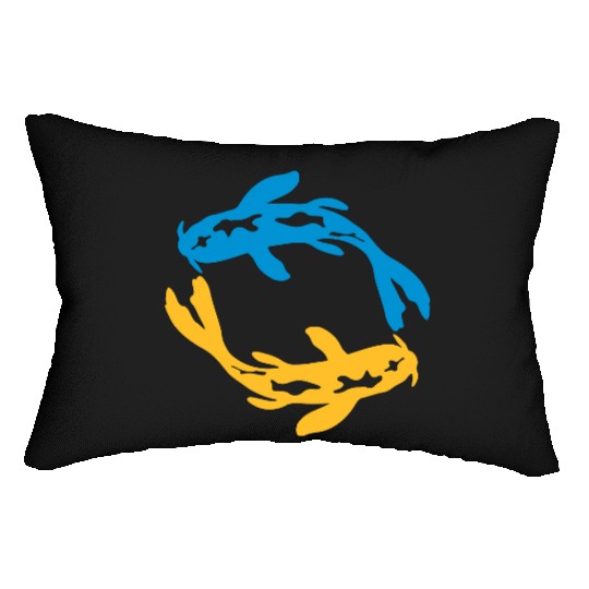 design nishikigoi koi circle Lumbar Pillows