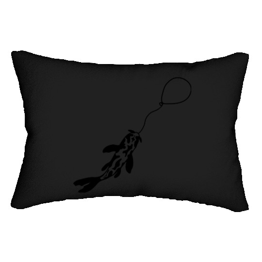 fishing koi fish balloon Lumbar Pillows