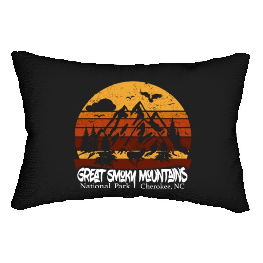 Great Smoky Mountains Cherokee Nc Vintage Souvenir Lumbar Pillows