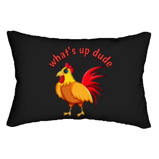 Angry Cartoon Cock Bird Lumbar Pillows