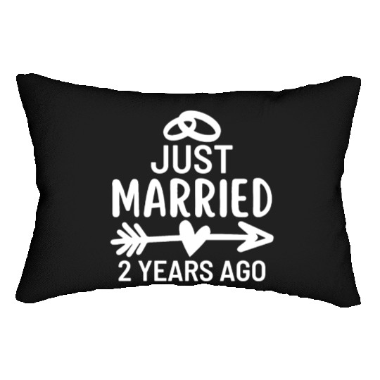 Just Married 2 Years Ago Wedding Anniversary Party Lumbar Pillows