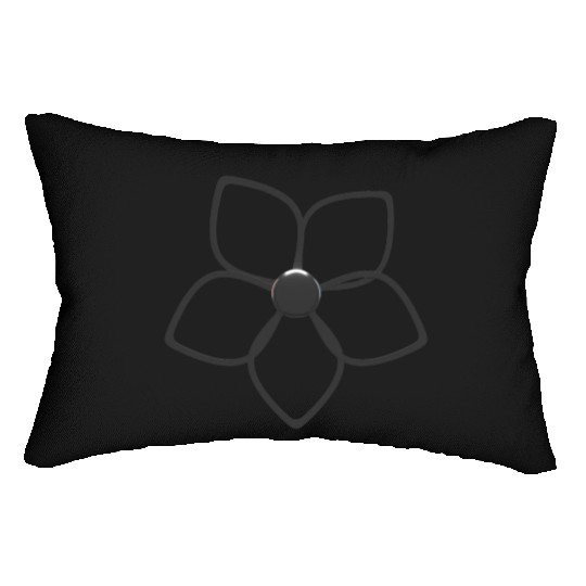 Abstract 3D Metallic Silver Flower Lumbar Pillows