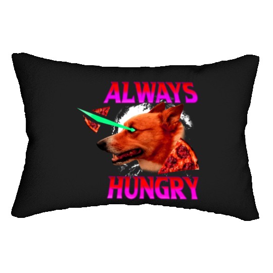 Always Hungry Corgi Dog Lumbar Pillows
