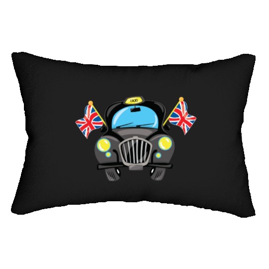 Taxi Hackney the black cab in London Lumbar Pillows