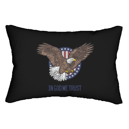 In God We Trust - Bald Eagle - Patriotic Lumbar Pillows