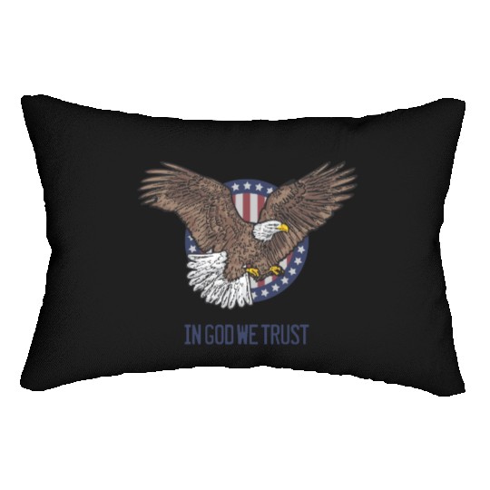 In God We Trust - Bald Eagle - Patriotic Lumbar Pillows