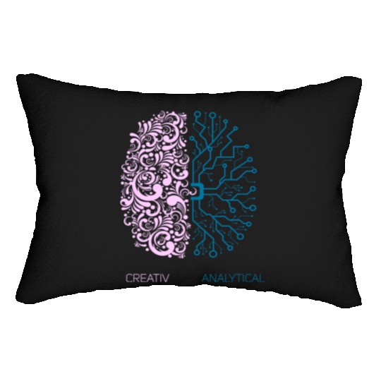brain creativ nerd geek school genius analytic pc Lumbar Pillows