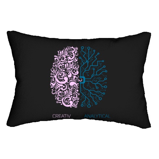 brain creativ nerd geek school genius analytic pc Lumbar Pillows