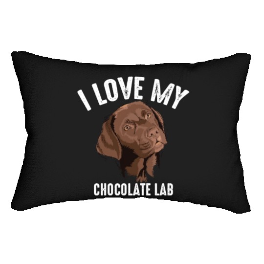 Cool I Love My Chocolate Lab Funny Brown Labrador Lumbar Pillows