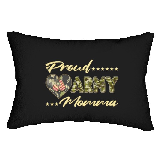 Proud Army Momma Us Flag Dog Tags Military Mom Fam Lumbar Pillows