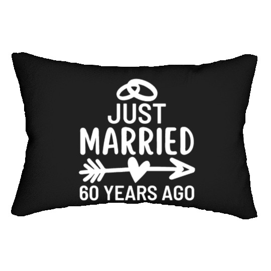 Just Married 60 Years Ago Wedding Anniversary Lumbar Pillows