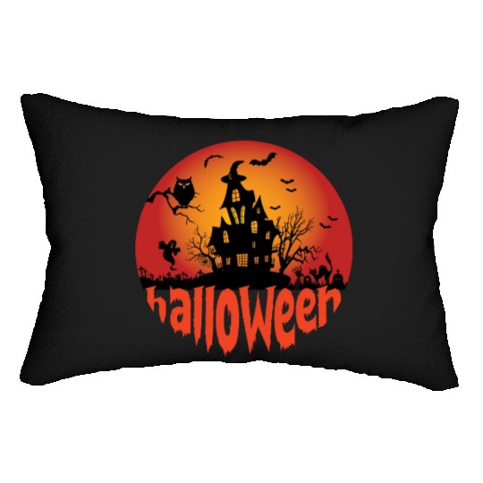 Halloween Scary Night Witch House Lumbar Pillows