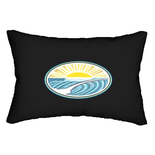 Surf Sunrise Oval Lumbar Pillows