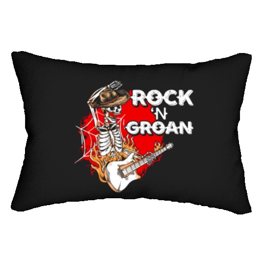 Halloween Cowboy Skeleton Rocker Hand Rock Lumbar Pillows