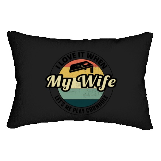 Cornhole Bean Bag Toss Lawn Game Husband Wife Lumbar Pillows