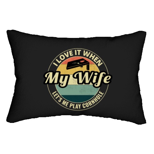 Cornhole Bean Bag Toss Lawn Game Husband Wife Lumbar Pillows