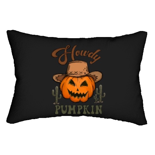 Fun Halloween Designs Howdy Pumpkin Lumbar Pillows